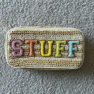 Stoney Clover Lane raffia clutch pouch